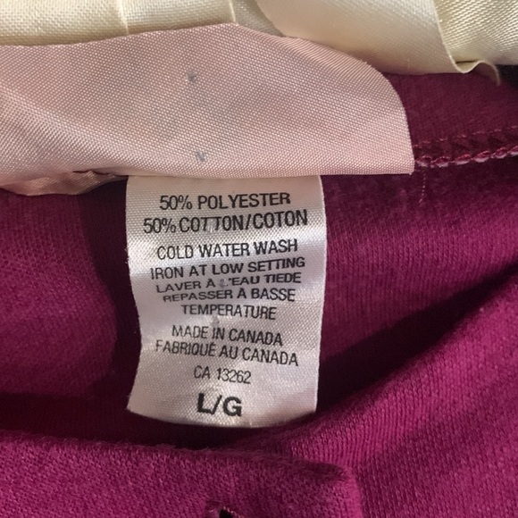 Vintage Two Piece Gold Chain Purple Cotton Elastic Jacket and Pants Size Large - Picture 7 of 13